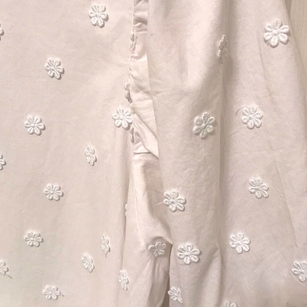 NWT Ann Taylor White Floral Appliqué Tie Waist Shirtdress - Picture 14 of 16